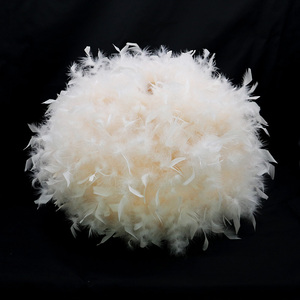 Lámpara colgante de pie para dormitorio, parasol redondo de plumas, naranja y rosa, personalizado - Product Image 1