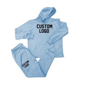 Conjunto de ropa deportiva para hombre de estilo americano de 2 piezas personalizado 100% Sudadera con capucha de algodón transpirable y sudadera para correr | Ropa deportiva de invierno informal - Product Image 2