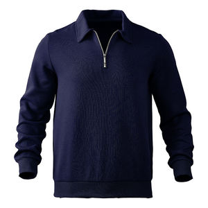 Pull en laine tricoté épaissi demi-fermeture éclair pull à col montant nouveau pull d'automne et d'hiver. - Product Image 1