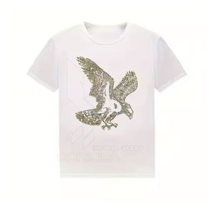 Pakistán fabricante hombres diamantes de imitación OEM ODM camisetas 100% algodón al por mayor hecho hombres diamantes de imitación camisetas en Stock - Product Image 2