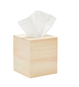 Boîte à mouchoirs carrée en bois inachevée, support de fond coulissant personnalisable pour la décoration intérieure - Product Image 1