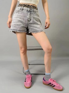 กางเกงยีนส์ขาสั้นลำลองสำหรับผู้หญิงกางเกงขาสั้นผ้าเดนิมผ้าฝ้าย100% ฟอกกางเกงขาสั้นระบายอากาศได้ตามต้องการ - Product Image 4