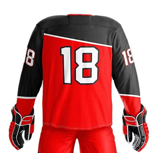 Uniforme de hockey sur glace de qualité supérieure, logo personnalisé, imperméable, 100% polyester, pour équipes, prix de gros, transfert thermique, sport - Product Image 5