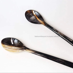 Vente chaude Fabriqué À La Main OxHorn Cuillère Corne De Buffle Naturelle Ustensiles De Cuisine pour Crème Glacée et Desserts Couverts Personnalisables à Vendre FWE - Product Image 2