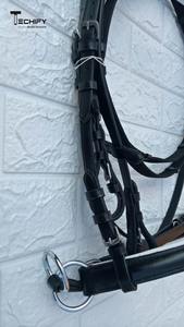 Brida de cuero de caballo con banda de cejas de cristal brillante al mejor precio con herrajes de acero inoxidable para categoría de peines de curry - Product Image 2