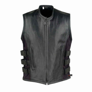 Gilet en cuir véritable pour homme de qualité supérieure, chaud et imperméable pour l'automne et l'hiver, avec poche décorative sans manches - Product Image 1