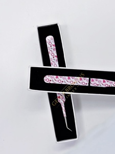 High Quality New Design 45 Degree Paper Coating Silver Tip Russian Volume Eyelash Extension Tweezer Custom Logo Beauty <b>Tool</b> - Product Image 2