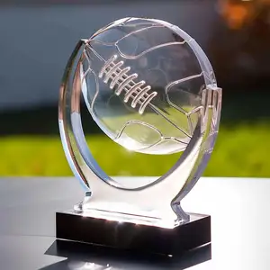 Personalized Custom Logo Sports Award Football Acrylic Trophy