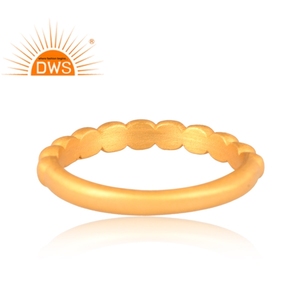 Anillo de banda chapado en oro de 18 quilates de plata de ley de la mejor calidad, joyería fina Demi para mujer, regalo para ella - Product Image 4