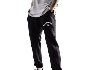 2026 pantalones de hombre Streetwear estilo recto Joggers con detalles de rayas curvas pantalones casuales de moda - Product Image 1