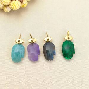 Colgante tallado a mano de amatista 21x14mm chapado en oro 925 juego de pinzas de plata abalorios de piedra natal hechos a mano joyería de piedras preciosas al por mayor - Product Image 4