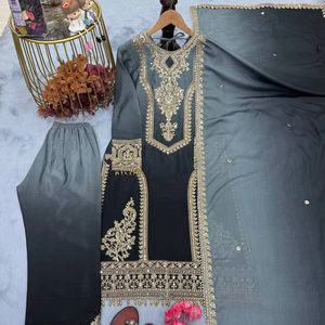 Ropa De Fiesta Diseñador Kurta Y Parte Inferior Con Dupatta - Product Image 1