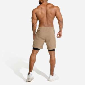 Short de Gym Personnalisé Avec Doublure Polyester Tissu Spandex Double Couche Gym Running Hommes Short D'entraînement - Product Image 5