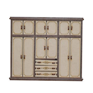 Set de Muebles de Madera para Casa de Muñecas Cortado con Láser, Miniaturas de Muebles de Madera para Casa de Muñecas, Armario - Product Image 2