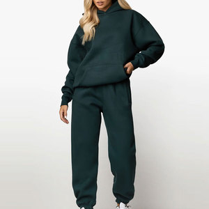 Conjunto Deportivo de 2 Piezas para Mujer, Invernal, Transpirable, con Patrón Sólido, Corte Regular, Sudadera con Capucha, Impresión de Logotipo Personalizado, Estilo Casual, Talla Personalizada - Product Image 1