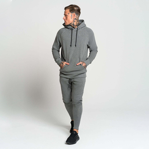 Sweat-shirt à capuche gris pour homme, coupe classique, couleur unie, coton French Terry, décontracté, pour l'automne, avec poche - Product Image 6