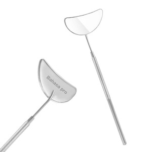 Espejos de Pestañas Plateados de la Mejor Calidad, Espejos con Forma de Luna para Extensiones de Pestañas, Marca Privada, Acero Inoxidable, Etiqueta Personalizada por Bahasa Pro - Product Image 1