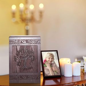 Cremation <b>Urns</b> for Human Ashes Adult Male Female, Wooden Tree of Life <b>Urns</b> Box and <b>Casket</b> for Ashes Men Women Child, <b>Pets</b> Cat - Product Image 4