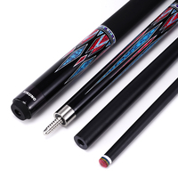 Queue de billard de piscine en fibre de verre haut de gamme 1/2 split 11,5 mm/12,5 mm Queue de billard neuf boules avec extension en acier inoxydable professionnelle