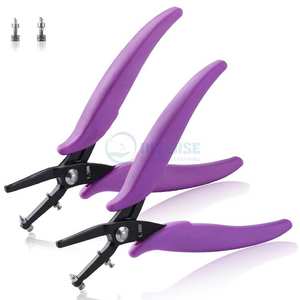 Ensemble de pinces perforatrices en acier au carbone 2 pièces 1.5mm 1.8mm poinçon rond tôle fabrication de bijoux 6in 0.5mm d'épaisseur - Product Image 1