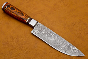 Couteau de chef en acier damas avec manche en laiton en bois Pakka quantité minimale de commande personnalisable 10pcs - Product Image 2