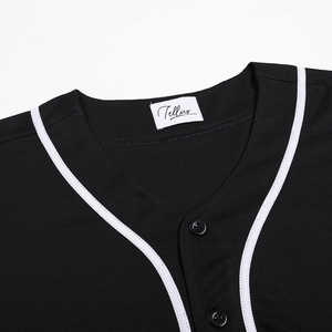 Custom High Quality Men's Fashion Baseball Jersey <b>T</b>-<b>Shirt</b> Breathable Sports Uniform Button Closure Baseball Softball Wear - Product Image 3