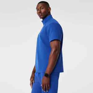 Conjuntos de uniformes Bestex Custom Mock Mens Neck Scrub Top Enfermera Medical Quarter Zip Tailored Fit Scrubs Conjuntos de uniformes Proveedor Uniforme con logotipo personalizado - Product Image 5