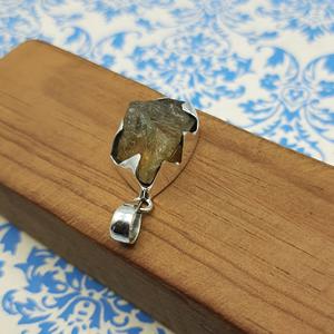 Fabriqué à la main en argent Sterling 925 rond Citrine pierre précieuse pendentif à facettes Flatback pierres précieuses Cabochon Design bijoux pour enfants - Product Image 3