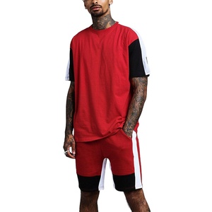 Ensembles de t-shirts et shorts à manches courtes en coton respirant très vendus ensemble de shorts d'été pour hommes avec logo personnalisé - Product Image 4