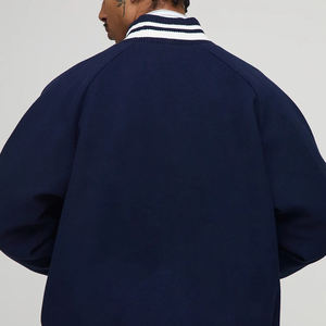 Vente en gros de haute qualité personnalisé chenille broderie logo 100% coton laine couleur unie poids lourd université veste d'hiver pour homme - Product Image 2