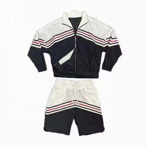 2025 premium qualité hommes nylon coupe-vent costume Offre Spéciale jogging porter blanc personnalisé rayures tendance survêtement - Product Image 6