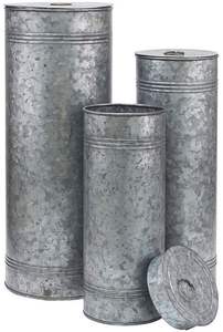 Galvanized <b>Canister</b> <b>Set</b> With Warm Farmhouse Aesthetics And High Functionality Designed To Fit In All Kitchen Layouts - Product Image 4