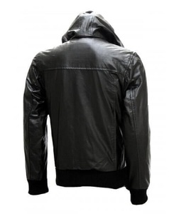 Blouson Bomber en Cuir Véritable pour Homme avec Capuche – Veste Décontractée Style Streetwear et Motard à Fermeture Éclair – Manteau Tendance – Vente en Gros - Product Image 4