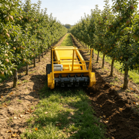Débroussailleuse hybride télécommandée à chenilles, alimentée par générateur à essence, broyeur de branches d'arbres