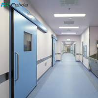 Porte coulissante latérale hermétique en alliage d'aluminium, moderne, finition électrique, prévention des incendies, intérieur hermétique pour laboratoire, hôpital