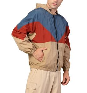 Veste coupe-vent à blocs de couleur personnalisée, demi-zip, coupe-vent, légère, en nylon pour homme - Product Image 3