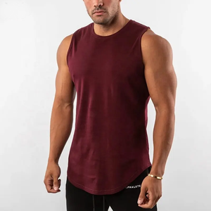Custom O-Neck Workout Tank Top for Men Plus Size Knitted Fitness Wear <b>Bleach</b> Wash Men's Muscle Tank Top Activewear - Product Image 1