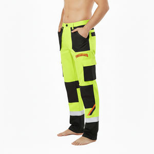 High Quality 100% Cotton Safety <b>Pants</b> Men's <b>Hi</b> <b>Vis</b> Reflective Class 2 LED Flash Waterproof 2-Tone Multi-Pocket - Product Image 1