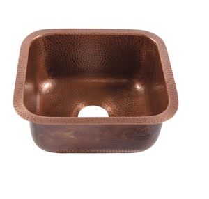 Évier en cuivre de forme carrée luxueux Conception martelée régulière Undermount pour cuisine et hôtel Utiliser bassin en métal/évier en cuivre - Product Image 2