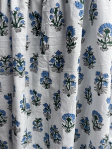 Mini robe d'été en coton à col carré Robe courte Robe midi imprimée à la main - Product Image 4