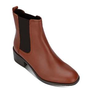 Kenneth Cole Stivali Chelsea da donna Comfort Stretch marroni con punta tonda e tacco largo, in pelle, taglia 9 M - Product Image 1