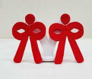 Top Selling Trendy Seed Beaded Handmade Red <b>Earrings</b> for Women and Girls - Product Image 4