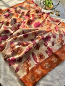 Magnifiques saris en soie douce avec bordure en sari et zari butta en stock pour femmes - Product Image 5