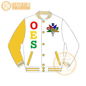Customized Order Eastern <b>Star</b> Cotton Fleece Embroidered Varsity <b>Jacket</b> OES Breathable Quick Dry Zipper Closure Women <b>Jackets</b> - Product Image 5