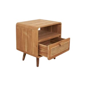 CHEVET EN BOIS DE TECK 2 TIROIRS - Product Image 1