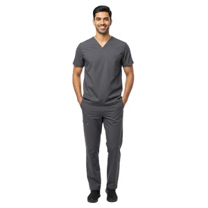 Mens <b>Scrub</b> <b>Set</b> For Medical Staff Breathable Fabric Top And Bottom Hospital Uniform OEM ODM Export Quality - Product Image 2