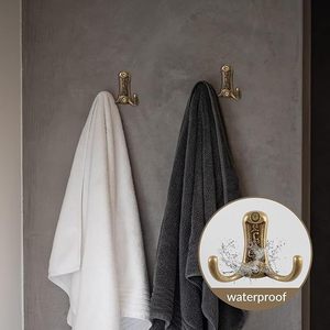 Heavy-Duty Double Prong Coat <b>Rack</b> Wood Scarf Hooks <b>Rails</b> Home Organisation Wall Mounted Living Room Bathroom Kitchen Door Use - Product Image 6