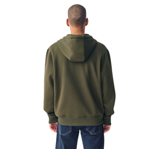 Sweat-shirt à capuche unisexe en molleton de coton vert olive, fermeture éclair intégrale, sweat-shirt à capuche décontracté d'hiver, streetwear, vente en gros, usine - Product Image 4