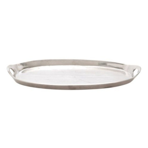 Plateau de service ovale moderne en métal doré avec poignées, plat décoratif en aluminium martelé pour la maison, les hôtels, les événements, prix d'usine - Product Image 4