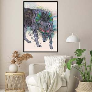Mat Miller's Journeying Spirit-Wolf <b>Poster</b> Wall Decor Made of Paper - Product Image 2